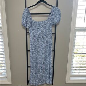 Francesca's Collections Blue Floral Midi Dress